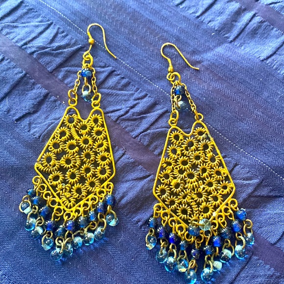 💙Vintage gold dangle earrings💙 - Picture 1 of 17
